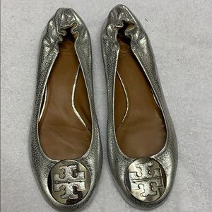 Tory Burch ballet flats, silver ,size 9